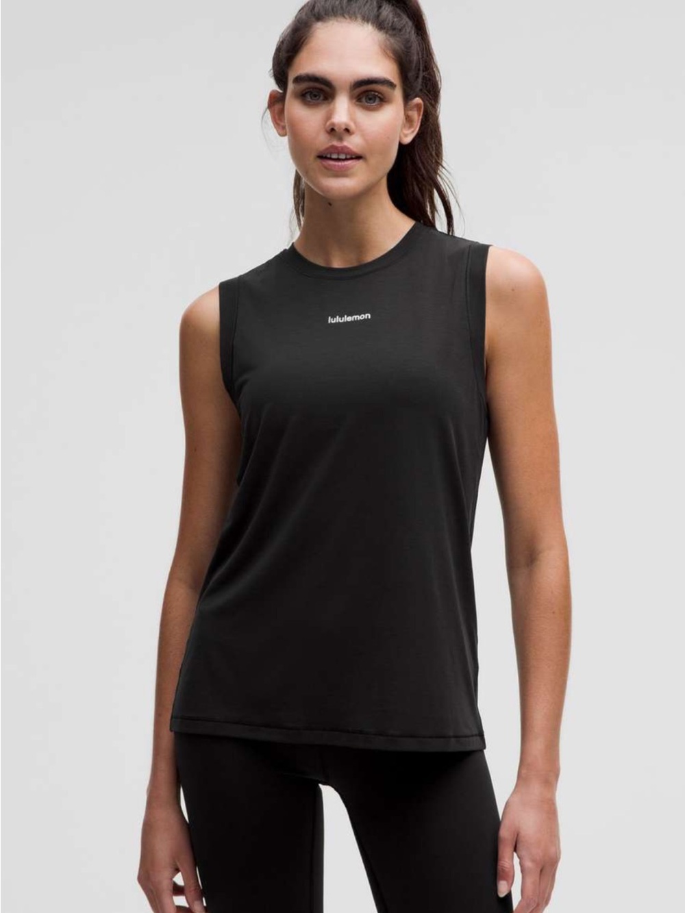 NWT!🍋🍋Lululemon Jersey Training Muscle Tank Long Wordmark🍋🍋. Size 12. Black.
